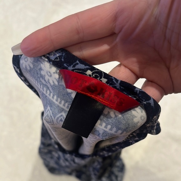 Navy Blue Elephant Print Halter Top - Picture 3 of 3